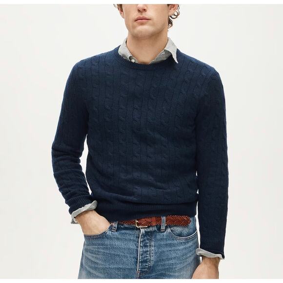 J.Crew Other - $298 New Men’s J.Crew Cashmere cable-knit sweater - Medium - Navy